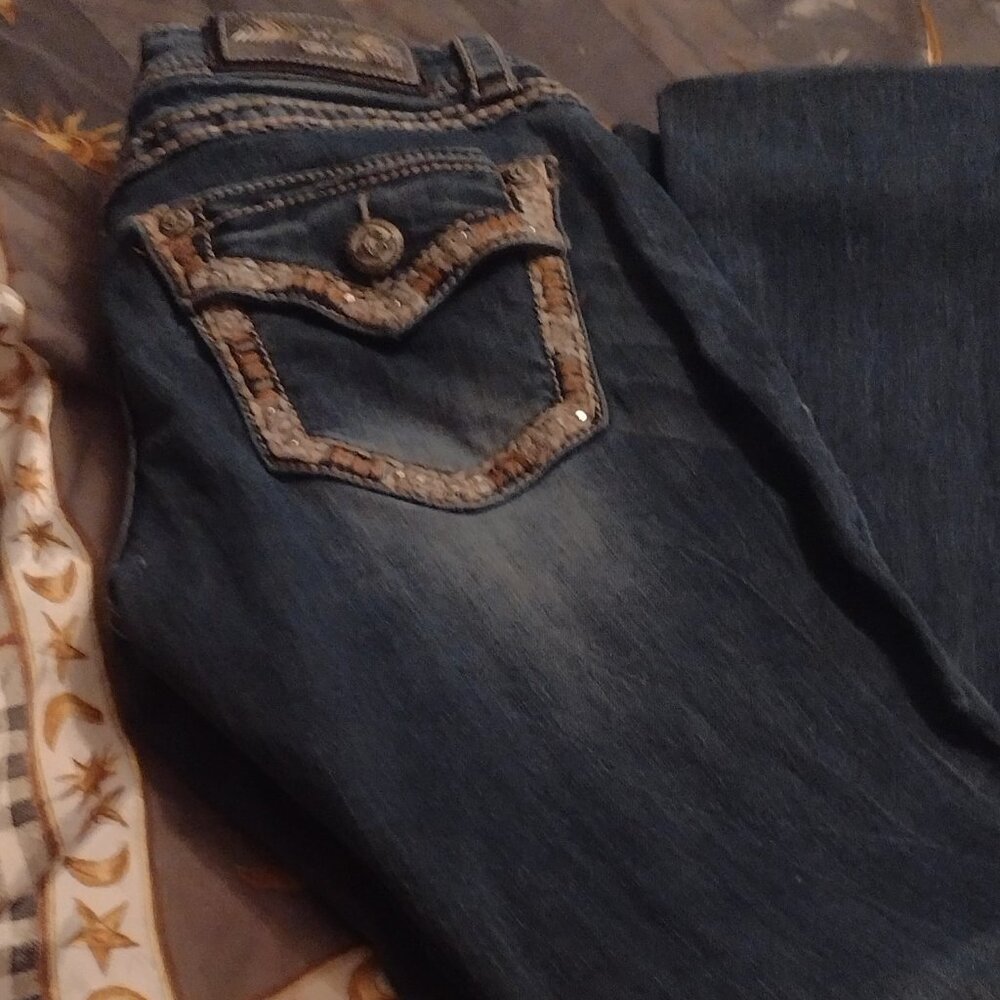 Grace LA embellished pockets boot cut medium wash 💋